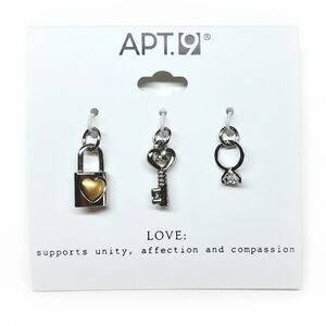 Apt.9 NEW Charms Silver Tone Love Engagement Ring Lock Key Bracelet Necklace